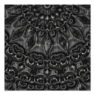 Charcoal Mandala  Photo Print