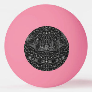 Charcoal Mandala  Ping Pong Ball