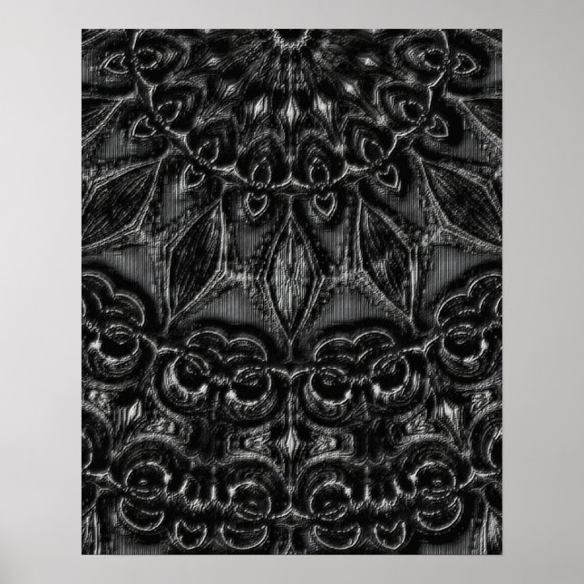 Charcoal Mandala  Poster (Front)