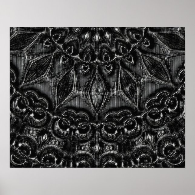 Charcoal Mandala  Poster (Front)