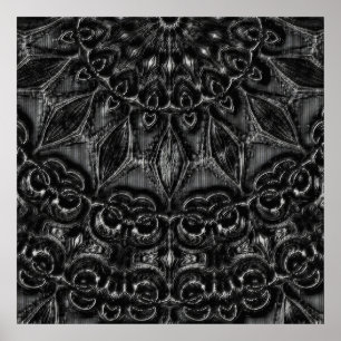 Charcoal Mandala  Poster