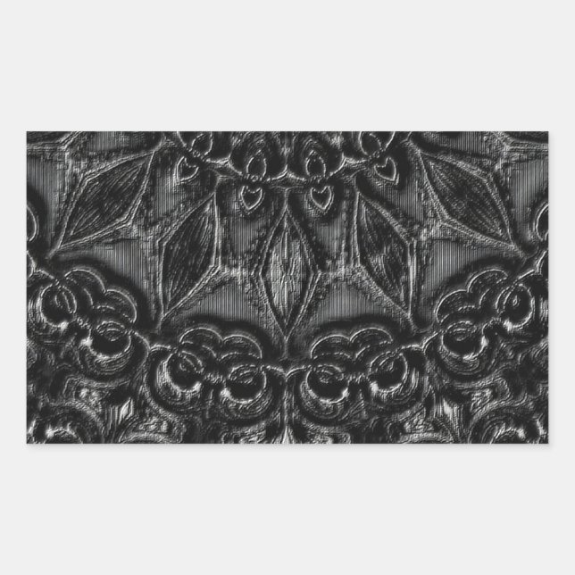 Charcoal Mandala   Rectangular Sticker (Front)