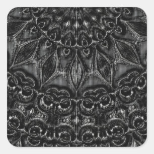 Charcoal Mandala   Square Sticker
