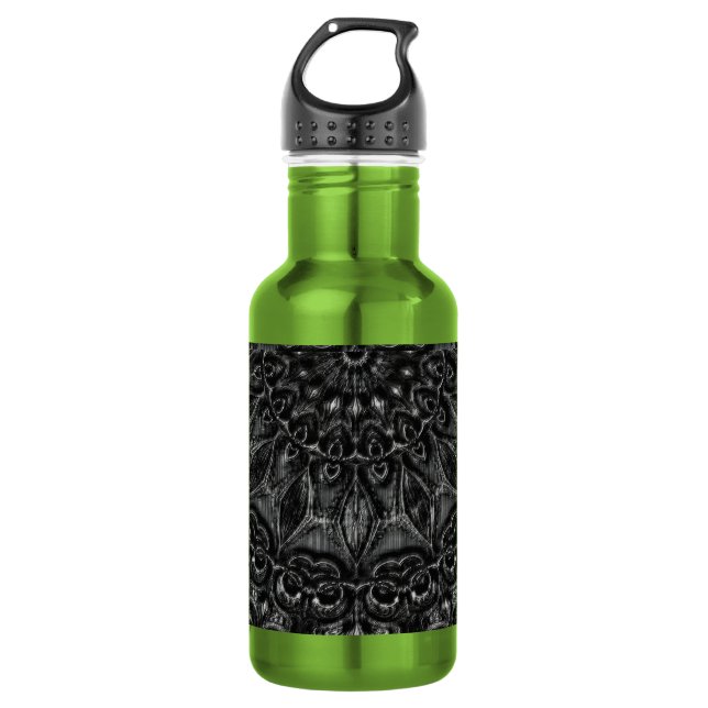 Charcoal Mandala  Stainless Steel Water Bottle (Front)