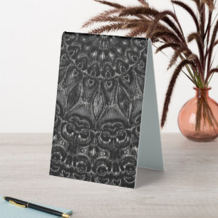 Charcoal Mandala  Table Tent Sign