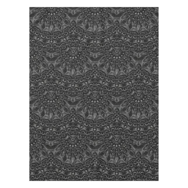 Charcoal Mandala  Tablecloth (Front)