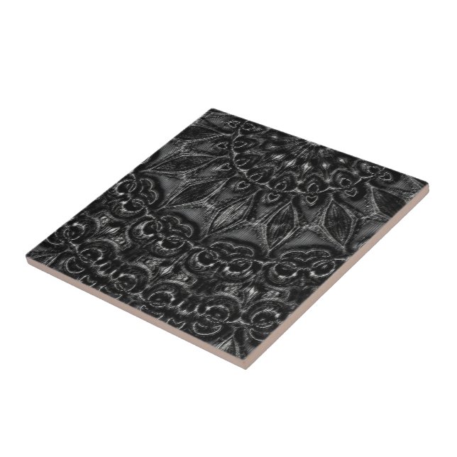 Charcoal Mandala  Tile (Side)