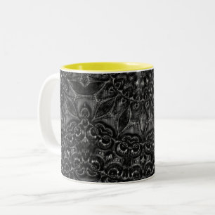 Charcoal Mandala Two-Tone Coffee Mug