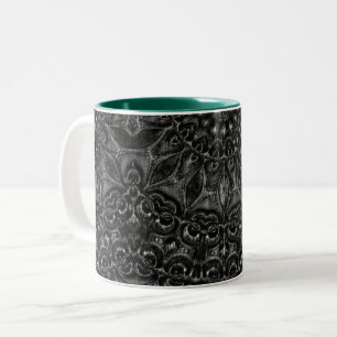 Charcoal Mandala Two-Tone Coffee Mug