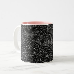 Charcoal Mandala Two-Tone Coffee Mug
