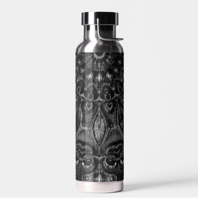 Charcoal Mandala  Water Bottle (Left)
