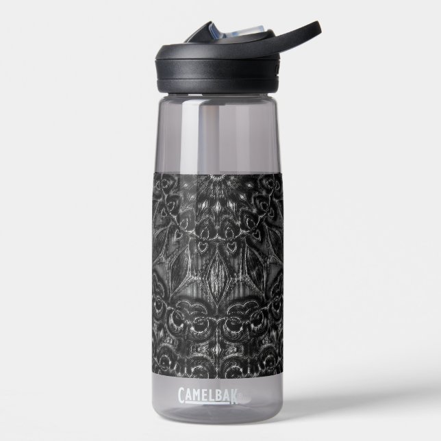 Charcoal Mandala Water Bottle (Left)