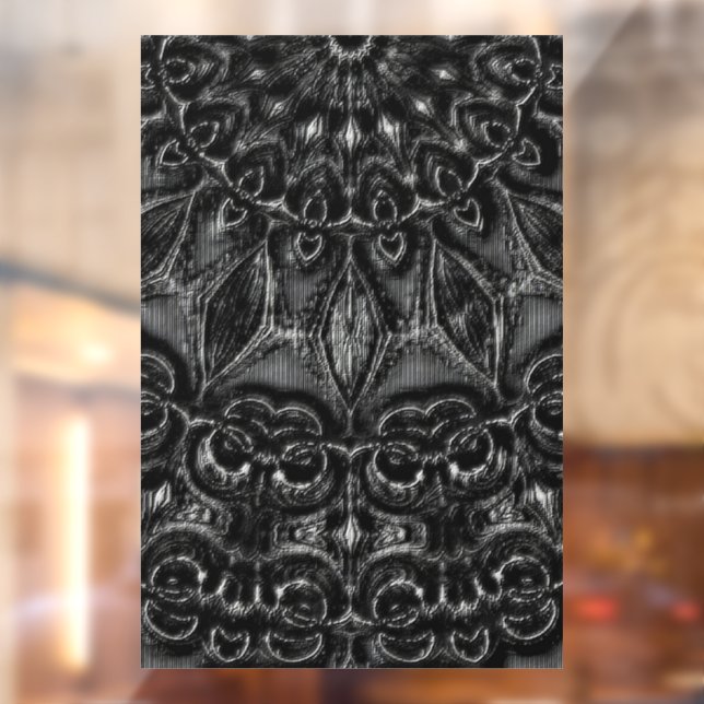 Charcoal Mandala  Window Cling (Sheet 2)