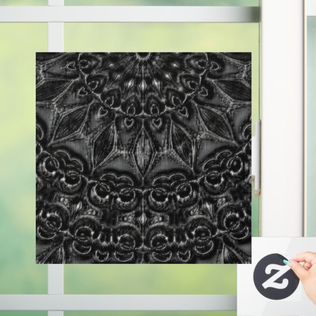 Charcoal Mandala  Window Cling (Home)