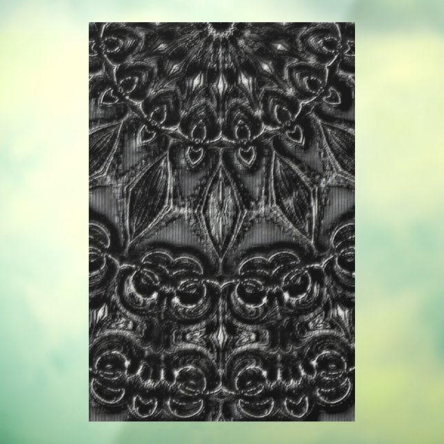 Charcoal Mandala  Window Cling (Sheet 3)