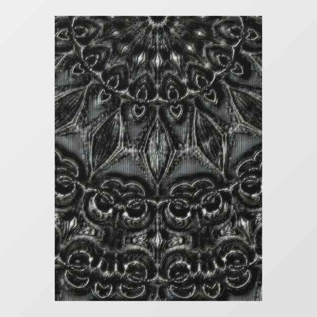 Charcoal Mandala  Window Cling (Sheet)
