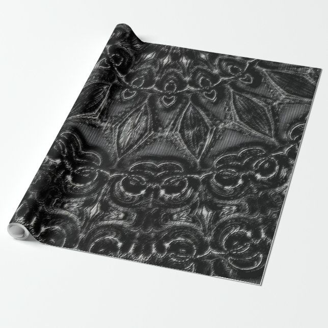Charcoal Mandala  Wrapping Paper (Unrolled)