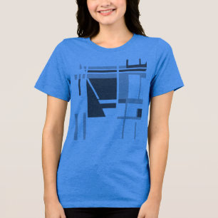 Charcoal Medium Grey MCM Style Geometric Abstract Tri-Blend Shirt