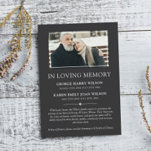 Charcoal Minimalist Photo Double In Loving Memory