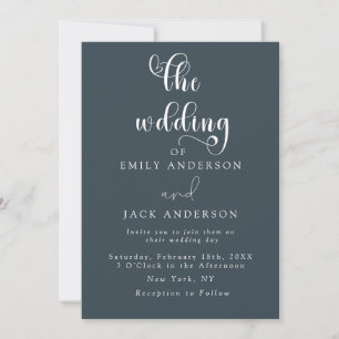 Charcoal Modern Elegance Chic Wedding Invitation