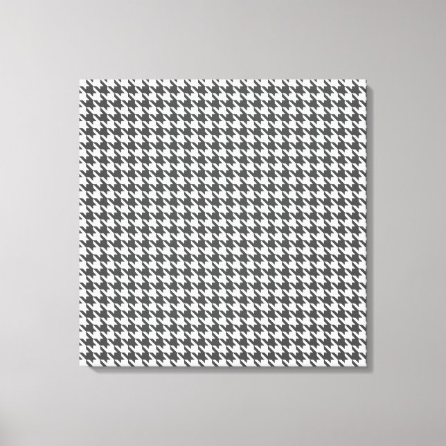 Charcoal Modern Houndstooth at Emporiomoffa Canvas Print (Front)