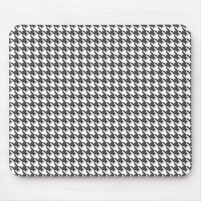 Charcoal Modern Houndstooth at Emporiomoffa Mouse Mat (Front)