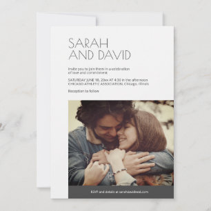 Charcoal • Modern Photo Wedding Invitation