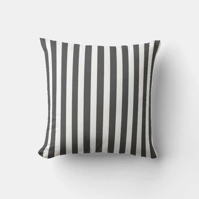 Charcoal Modern Stripes Cushion (Front)