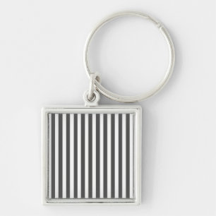 Charcoal Modern Stripes Key Ring