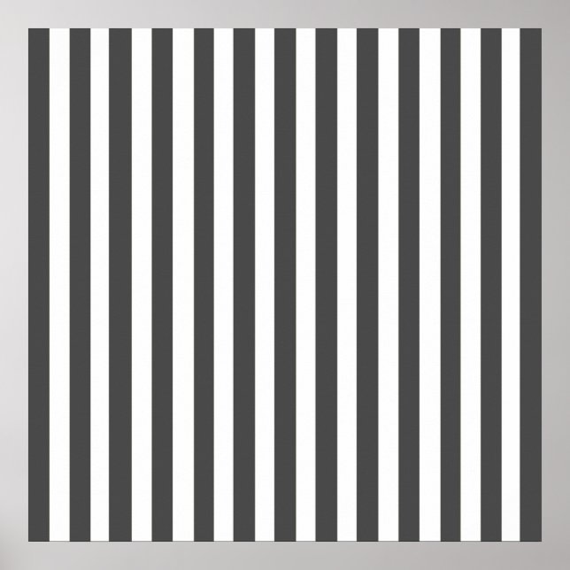 Charcoal Modern Stripes Poster (Front)