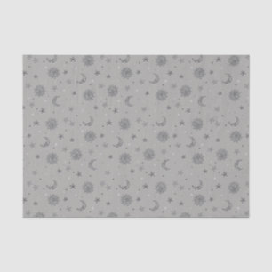 Charcoal Moons & Stars Tissue Paper