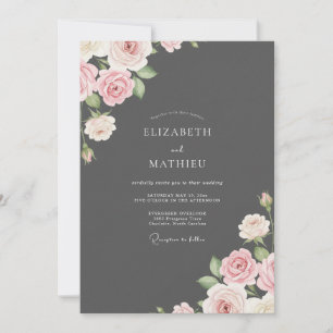 Charcoal Painted Wedding Invitation