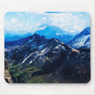 Charcoal Painting - Dolomites Mountains in Italy Mouse Mat