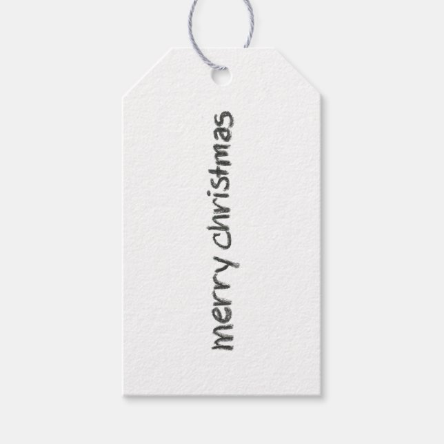 Charcoal pencil Merry Christmas tag (Front)
