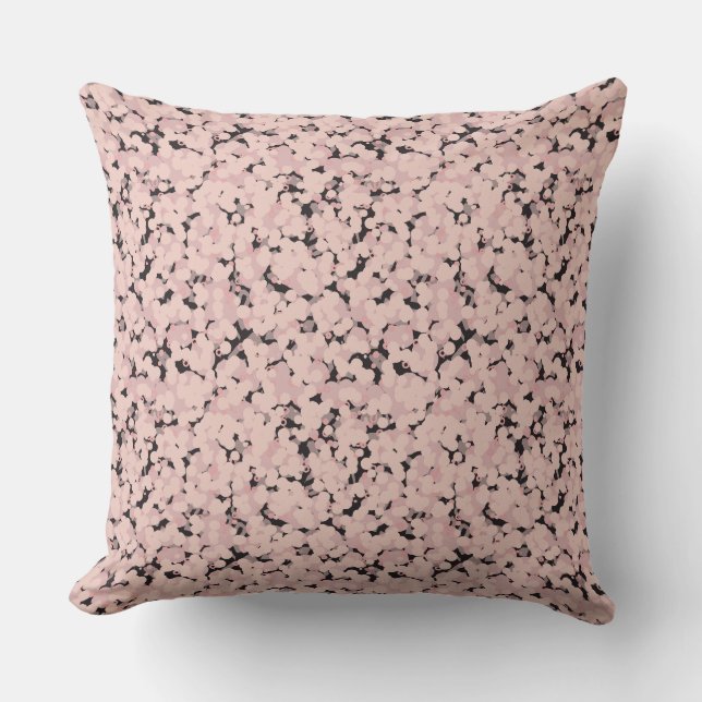 charcoal pink gray abstract cushion (Front)