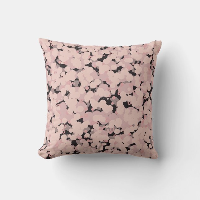 charcoal pink gray abstract cushion (Front)