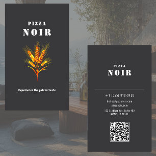 Charcoal Pizza Restaurant Golden Wheat Shop Business Card