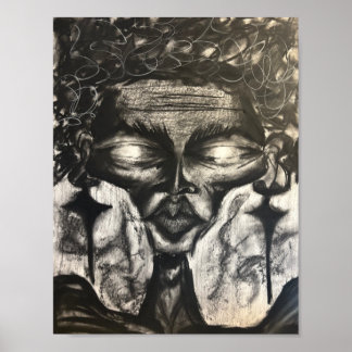 charcoal portrait poc poster