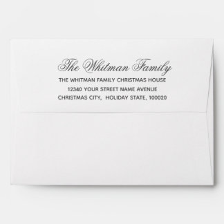 Charcoal Return Address White Envelope
