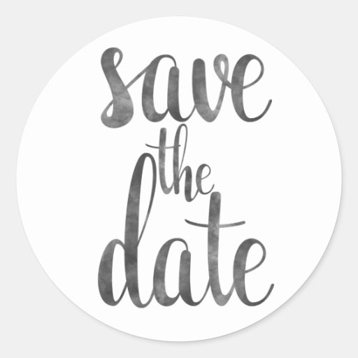 Image of Charcoal save the date stickers