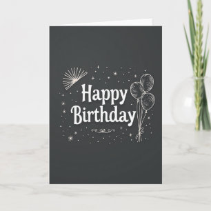 Charcoal Script Birthday Card