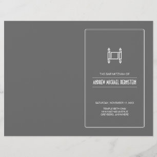 Charcoal Simple Torah Bar Mitzvah Program