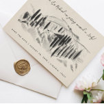 Charcoal Sketched Italian Winery Save the Date<br><div class="desc">Original sketch of italian winery. Customise for your winery save the date no matter the location! Aged paper look.</div>