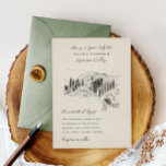 Charcoal Sketched Italian Winery Wedding Invitation<br><div class="desc">Original sketch of italian winery. Customise for your winery wedding,  reception no matter the location! Aged paper look.</div>