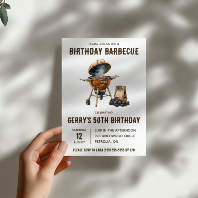 Charcoal Smoker Barbeque Birthday Invitation (Creator Uploaded)
