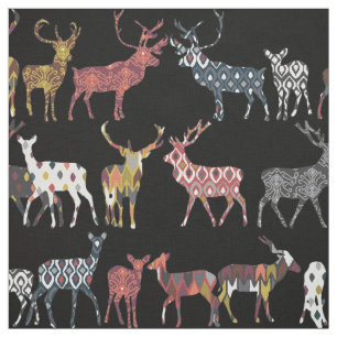 charcoal spice deer fabric