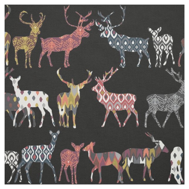 charcoal spice deer fabric (Swatch)