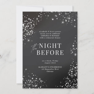 Charcoal Starry Night Before Rehearsal Dinner Invitation