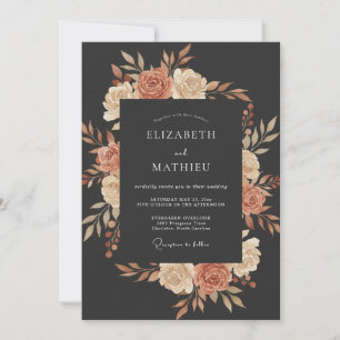 Charcoal Striking Autumnal Wedding Invitation