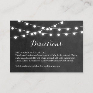 Charcoal String Lights Wedding Directions Insert
